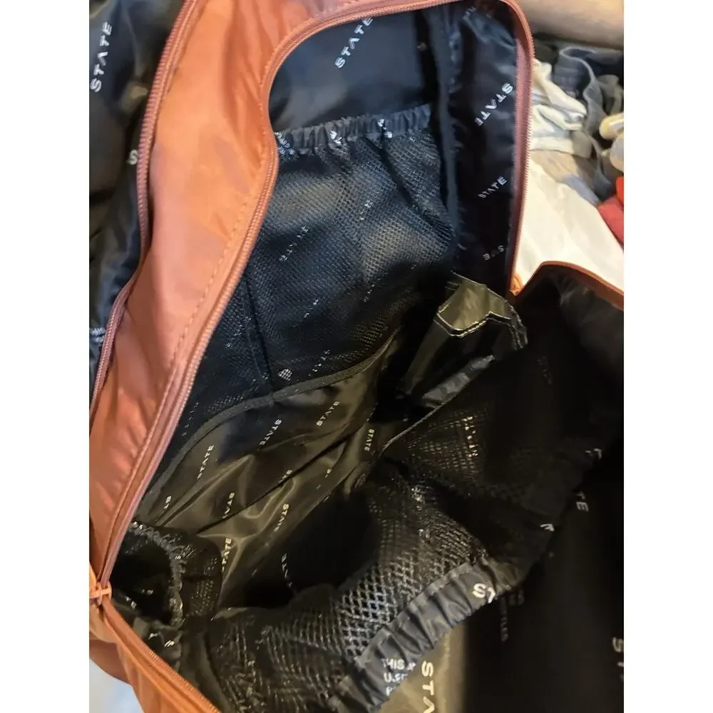 STATE LORIMER Baby BACKPACK SIENNA Adjustable, Zipper, Insulated Bottle EUC